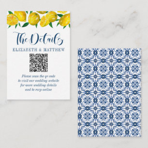 Carte D'accompagnement Mariage de citron méditerranéen Mariage de code QR