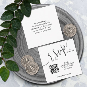 Carte D'accompagnement Mariage de code QR chic simple