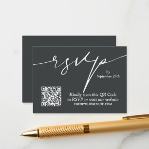 Carte D'accompagnement Mariage de code QR chic simple