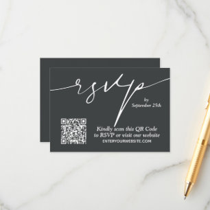Carte D'accompagnement Mariage de code QR chic simple