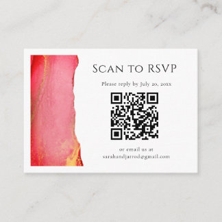 Carte D'accompagnement Mariage de code QR en or rose