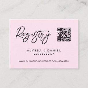 Carte D'accompagnement Mariage de code QR moderne rose personnalisé