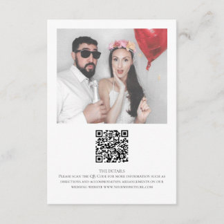 Carte D'accompagnement Mariage de code QR photo minimaliste