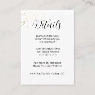 Carte D'accompagnement Mariage de conception minimal Gold Splashes