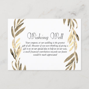 Carte D'accompagnement Mariage de couronnes or Wreath Wreath