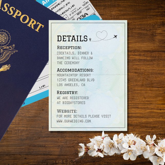 Carte D'accompagnement Mariage de destination du passeport (Créateur téléchargé)