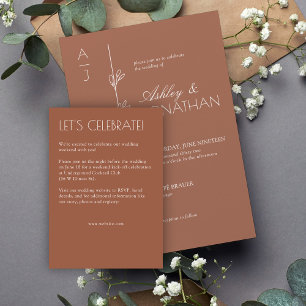 Carte D'accompagnement Mariage de diviseur floral biologique moderne