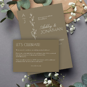 Carte D'accompagnement Mariage de diviseur floral biologique moderne