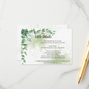 Carte D'accompagnement Mariage de Fête des mariées Eucalyptus Détails Boî