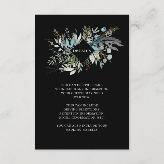 Carte D'accompagnement Mariage de feuillage des bois | Détails de l'invit (Devant)
