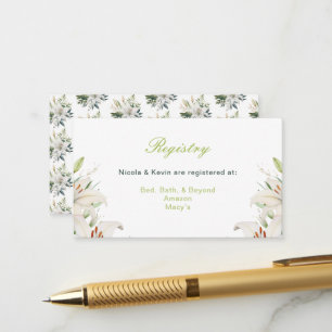 Carte D'accompagnement Mariage de fleurs blanches