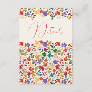 Carte D'accompagnement Mariage de fleurs de prés pourpre jaune moutarde d