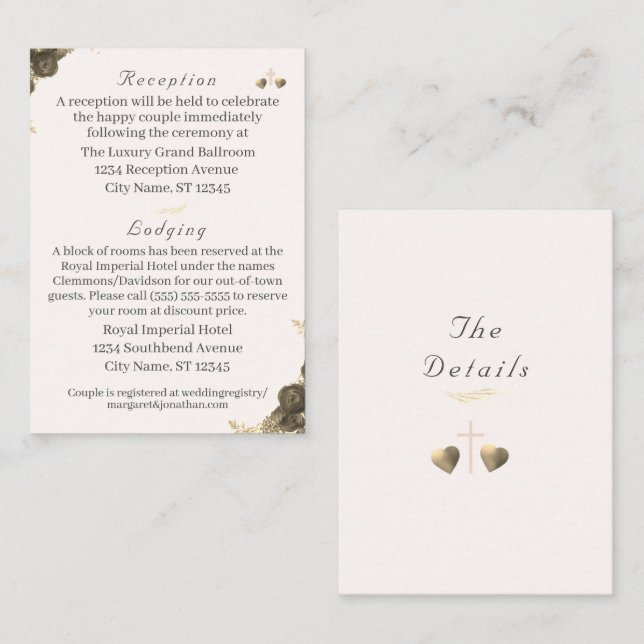 Carte D'accompagnement Mariage de grâce catholique (Devant / Derrière)