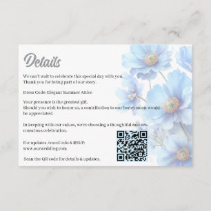 Carte D'accompagnement Mariage de jardin fleuri de pavot himalayen bleu d