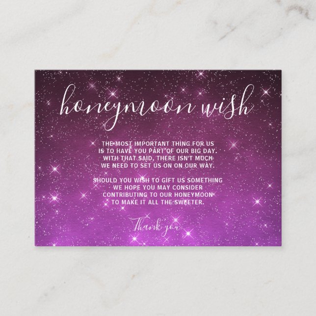 Carte D'accompagnement Mariage de la lune de miel céleste (Devant)