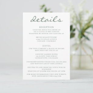 Carte D'accompagnement Mariage de l'arbre d'aspect vert Sage