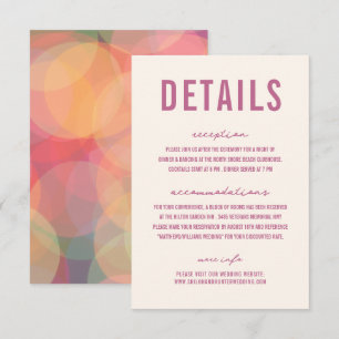 Carte D'accompagnement Mariage de lavande moderne coloré Bokeh Lights