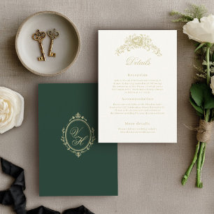 Carte D'accompagnement Mariage de l'ère Régence Détails Élégants de Famil
