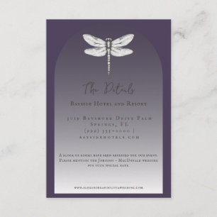 Carte D'accompagnement Mariage de libellules violettes foncées