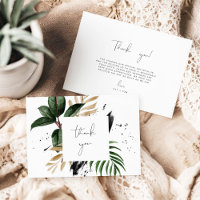 mariage de Merci Tropical Vert et Or 3,5 x 5 pouce