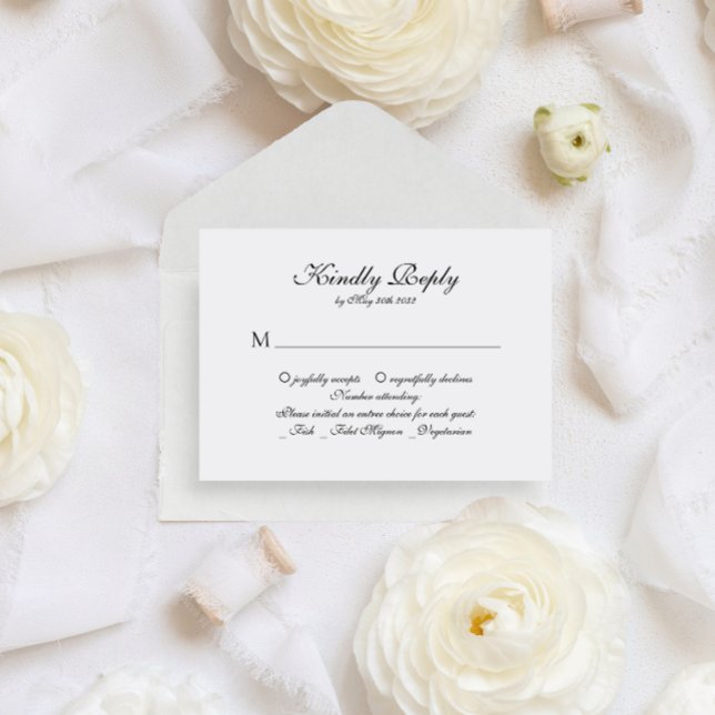 Carte D'accompagnement Mariage de monogramme classique élégant au budget (Créateur téléchargé)