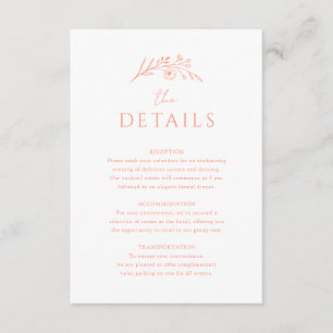 Carte D'accompagnement Mariage de monogramme de pêche