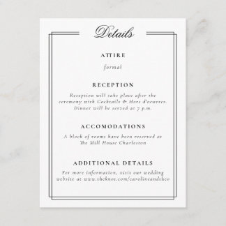 Carte D'accompagnement Mariage de monogramme élégant