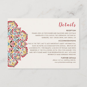 Carte D'accompagnement Mariage de Motif de mandala géométrique classique