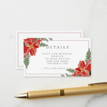 Mariage de Noël rouge Poinsettia Hiver rustique