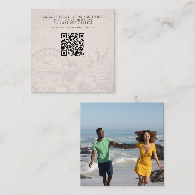 Carte D'accompagnement Mariage de passeport des Bahamas QR (Devant / Derrière)