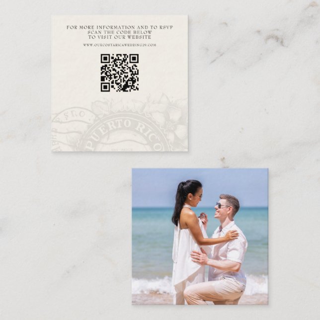 Carte D'accompagnement Mariage de passeport Porto Rico QR (Devant / Derrière)