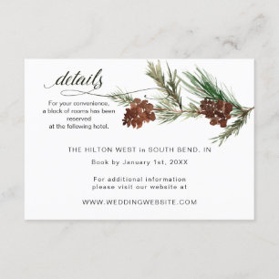Carte D'accompagnement Mariage de Pinery d'hiver RSVP