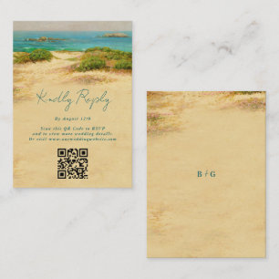 Carte D'accompagnement Mariage de plage à l'aquarelle sur la côte