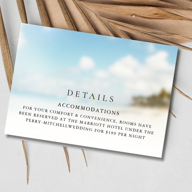 Carte D'accompagnement Mariage de plage simple (Simple Beach Wedding Enclosure Card)