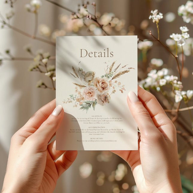 Carte D'accompagnement Mariage de prairie Fleur sauvage lunaire (Créateur téléchargé)