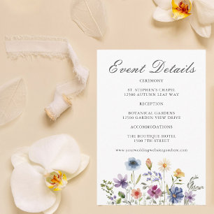 Carte D'accompagnement Mariage de printemps élégant aux fleurs sauvages