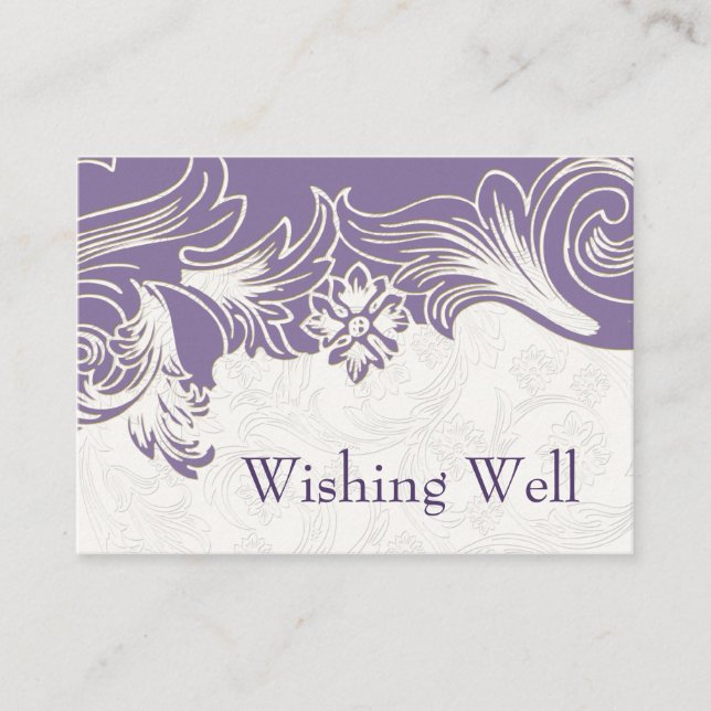Carte D'accompagnement Mariage de printemps floral violet et blanc (Devant)