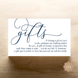Carte D'accompagnement Mariage de puits de souhaits de calligraphie éléga
