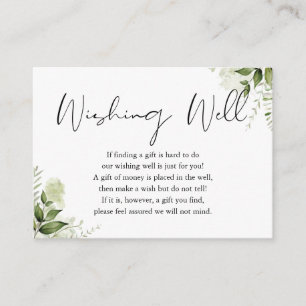 Carte D'accompagnement Mariage de puits de souhaits de fleurs de verdure 