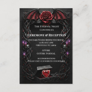 Carte D'accompagnement Mariage de romance sombre gothique vampire de Nuit