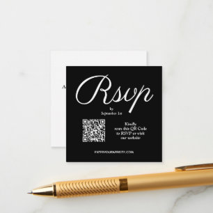 Carte D'accompagnement Mariage de script chic de code QR