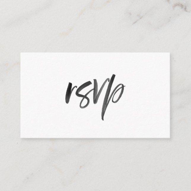 Carte D'accompagnement Mariage de script de brosse RSVP (Devant)