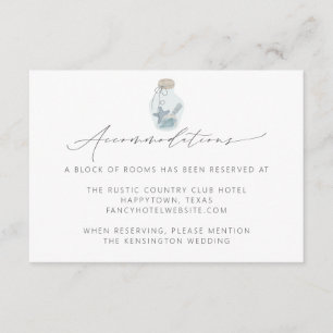 Carte D'accompagnement Mariage de script de coquillage nautique moderne