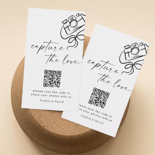 Carte D'accompagnement Mariage de script moderne capture le code QR d'amo