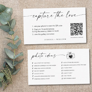 Carte D'accompagnement Mariage de script moderne Capturez l'amour QR Code
