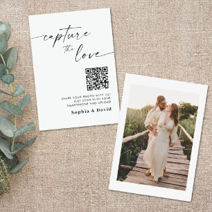 Carte D'accompagnement Mariage de script moderne Photos Capturer l'amour 