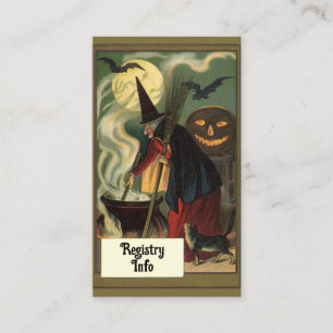 Carte D'accompagnement Mariage de sorcière Halloween vintage Fête de douc