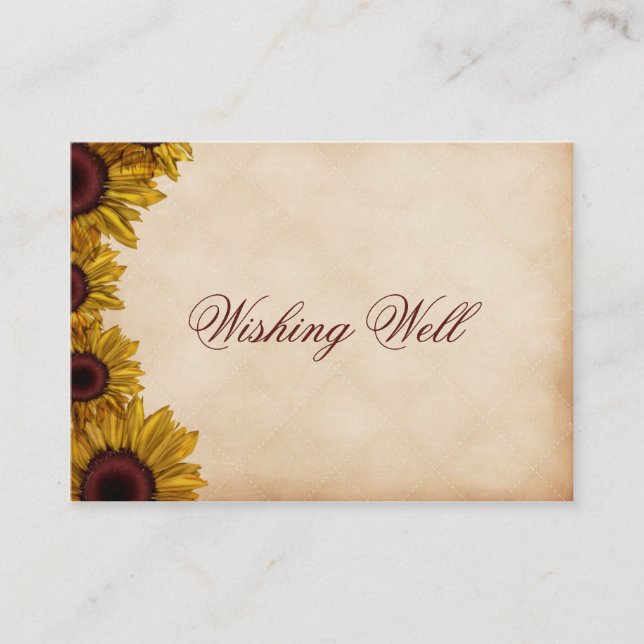Carte D'accompagnement Mariage de tournesol rustique (Devant)