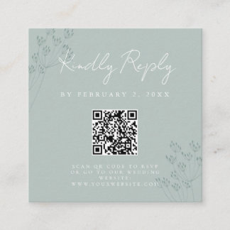 Carte D'accompagnement Mariage de verdure florale, scannez le code pour R