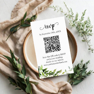 Carte D'accompagnement Mariage de verdure QR en ligne RSVP